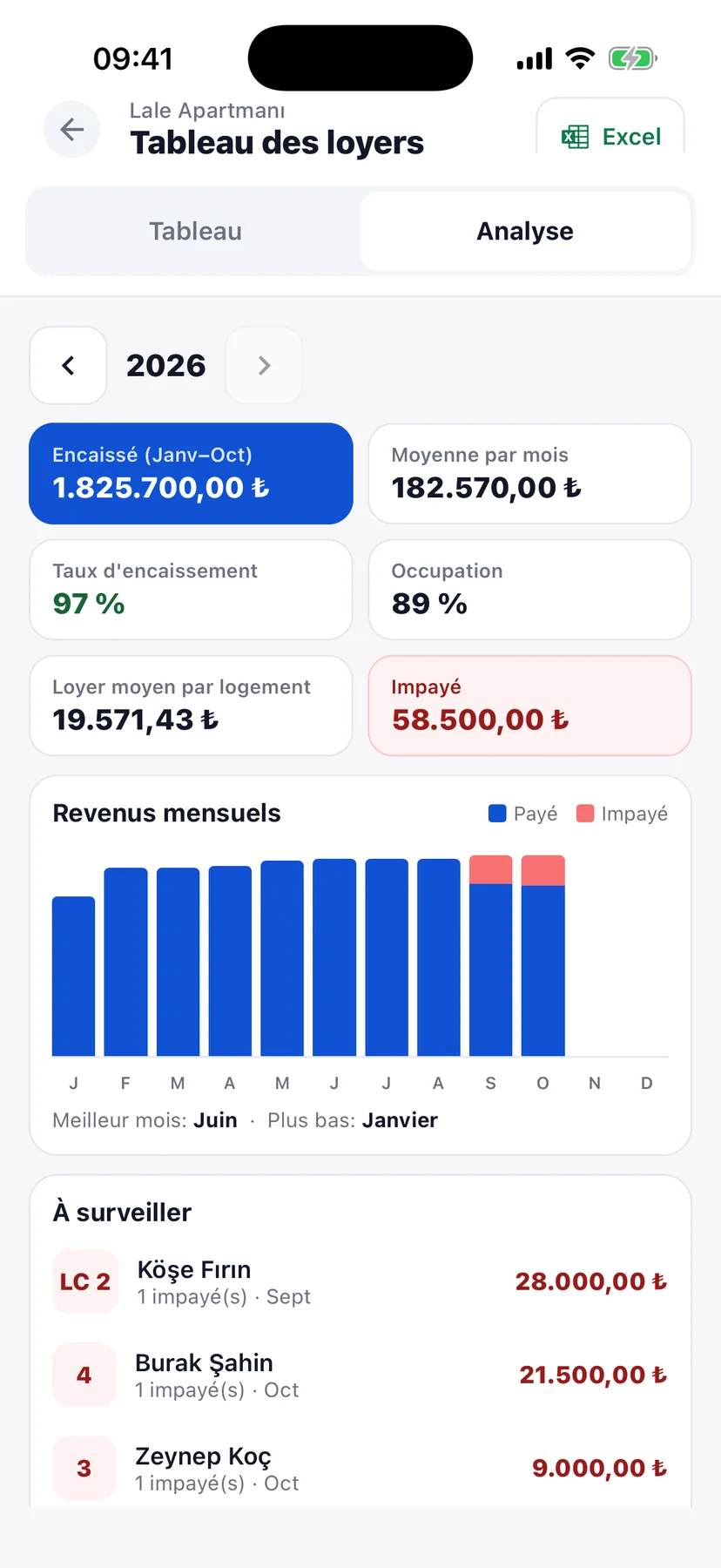 Analyse des revenus annuels