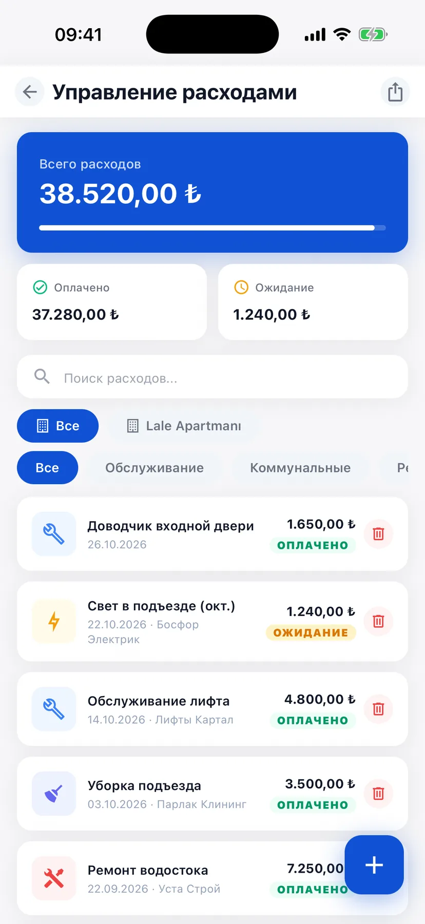 Расходы здания
